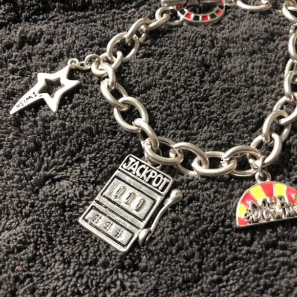 Enameled Casino Gambling Charm Bracelet - Picture 3 of 4